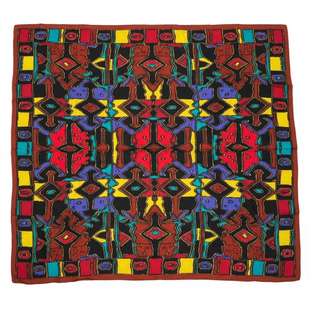 Vintage Compagnie Internationale Express Italy Rayon Square Scarf Geometric Art